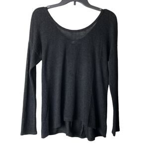 Moa Moa Black Animal Cheetah Print Bow Scoop Neck Loose Knit Sweater Shirt Top